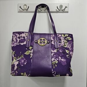 Iman floral purple tote